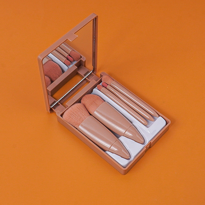 Portable Cosmetic Brush With Mirror Imported