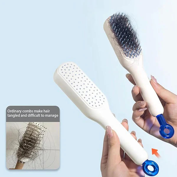 Self-Cleaning Anti-Static Hair Brush with Scalable Rotating Lifting and Massage Comb