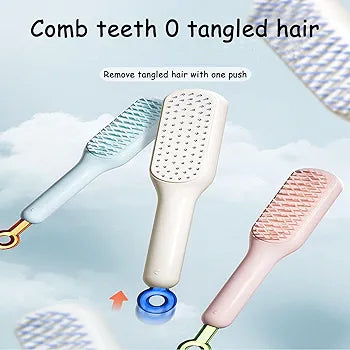 Self-Cleaning Anti-Static Hair Brush with Scalable Rotating Lifting and Massage Comb