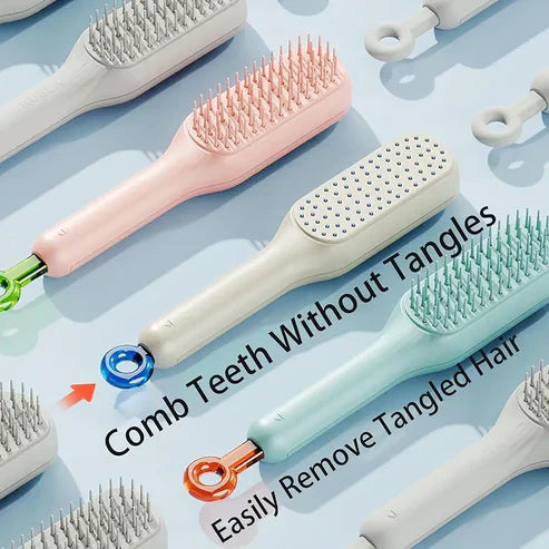 Self-Cleaning Anti-Static Hair Brush with Scalable Rotating Lifting and Massage Comb